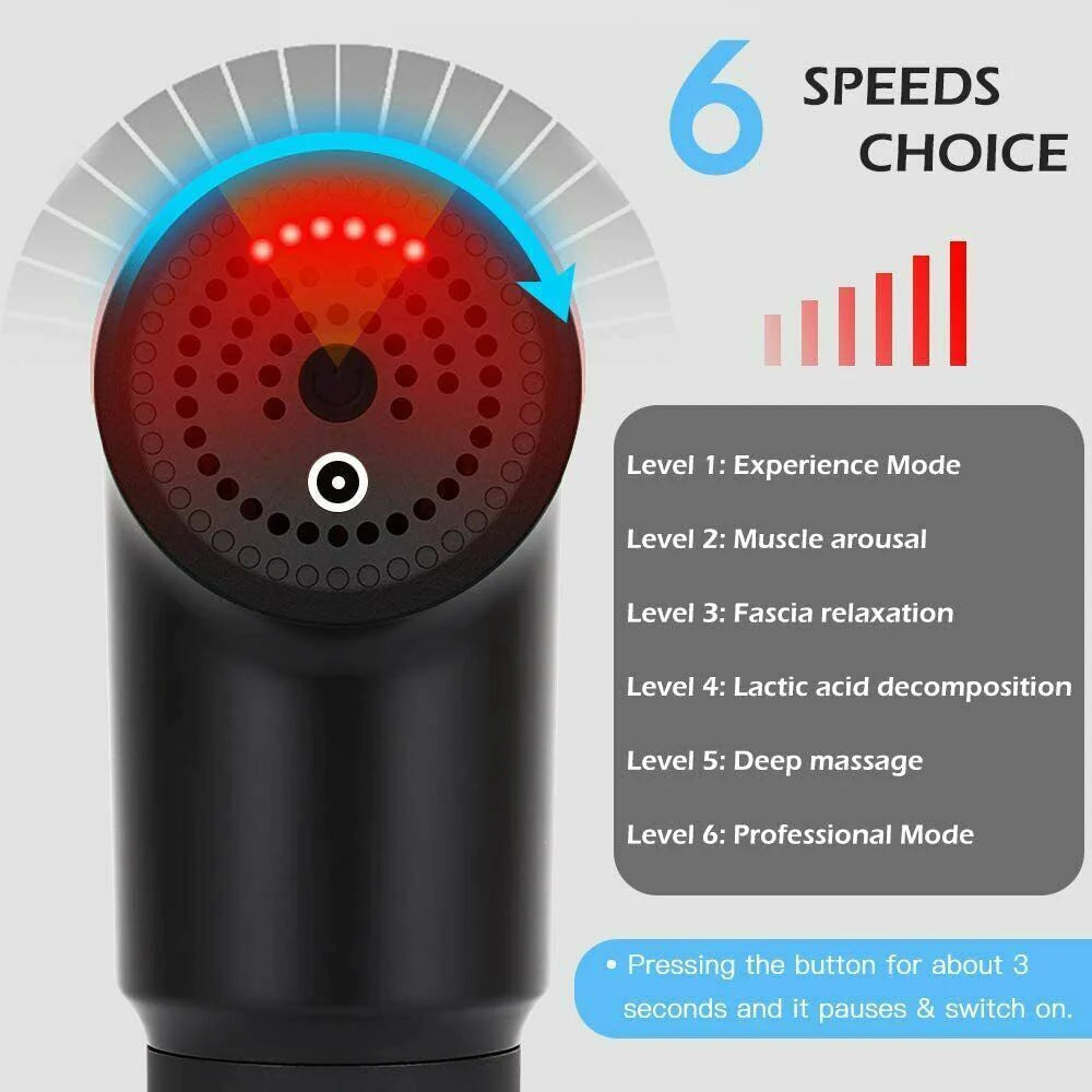 Deep Tissue Massage Gun with 4 Interchangeable Heads - Ultimate Percussion Massager for Muscle Relief and Relaxation
