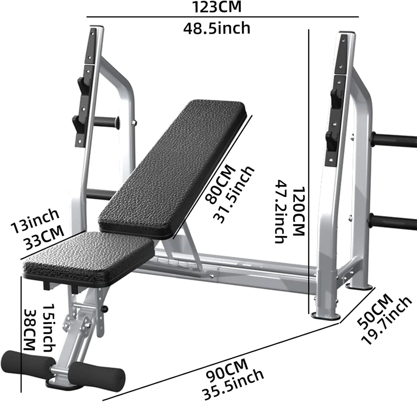 Ultimate Weight Bench Press Station - Heavy-Duty Olympic Equipment with 700Lbs Capacity for Serious Lifters