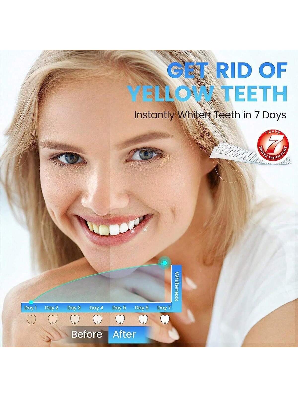 Transform Your Smile with [5D]28 Pairs of Effective Teeth Whitening Strips - Say Goodbye to Stains from Coffee, Wine, and More!