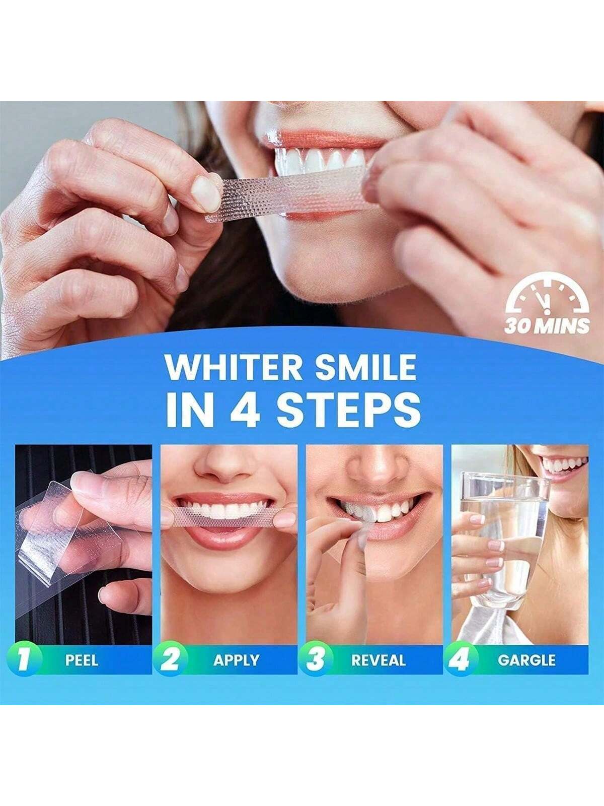 Transform Your Smile with [5D]28 Pairs of Effective Teeth Whitening Strips - Say Goodbye to Stains from Coffee, Wine, and More!