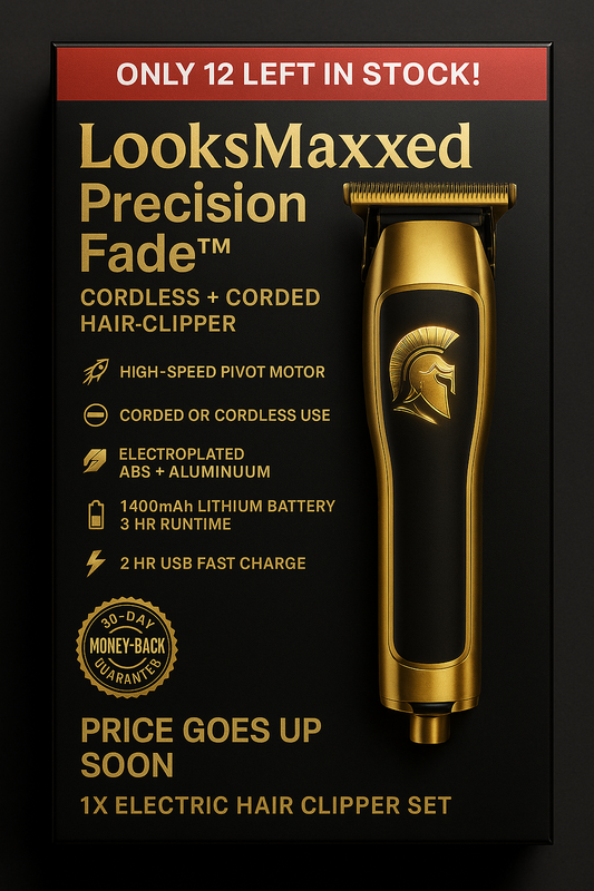 🔥 LooksMaxxed Precision Fade™ – Cordless + Corded Hair Clipper