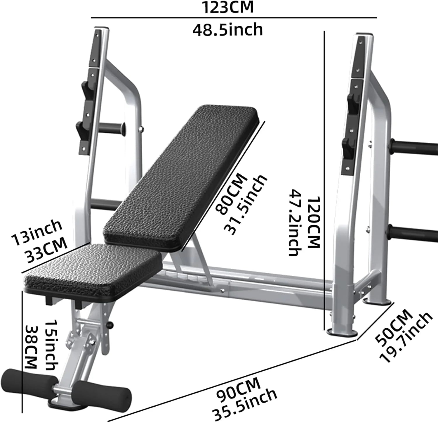 Ultimate Weight Bench Press Station - Heavy-Duty Olympic Equipment with 700Lbs Capacity for Serious Lifters
